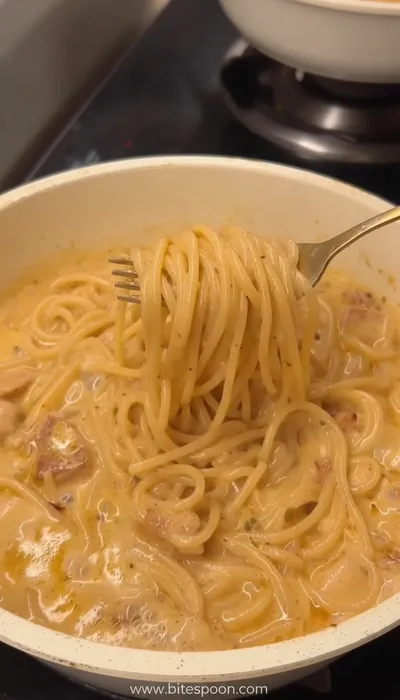 Cream Chicken Spaghetti Recipe - cooking process