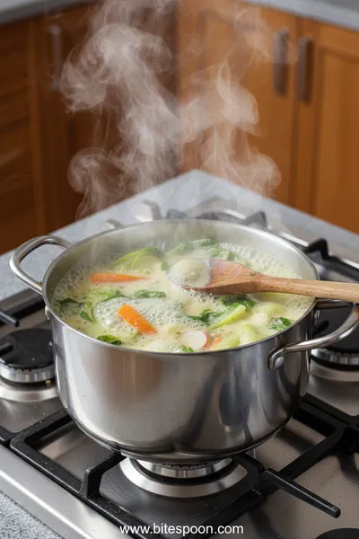 Cream of Vegetable Soup Recipe - cooking process