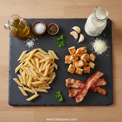 Creamy Chicken Turkey Bacon Ranch Pasta - cooking process