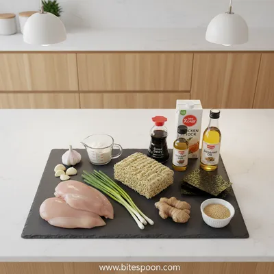 Creamy Garlic Chicken Ramen - cooking process