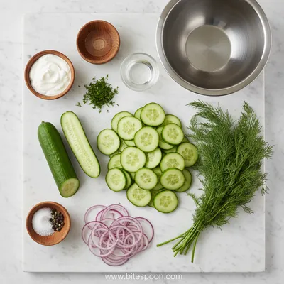 Creamy German Cucumber Salad - cooking process
