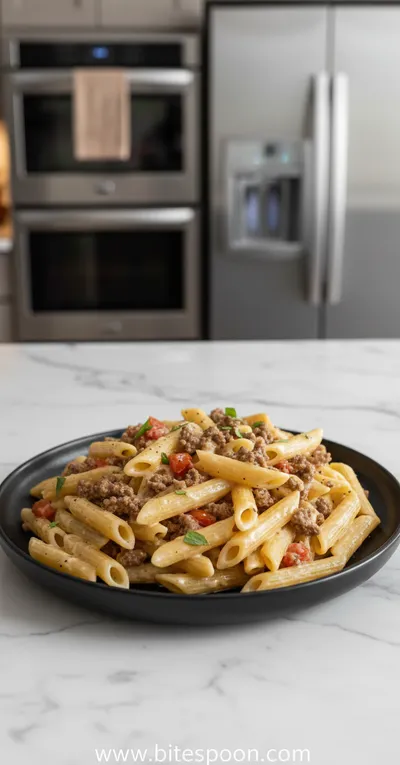 Creamy Rotel Pasta With Ground Beef