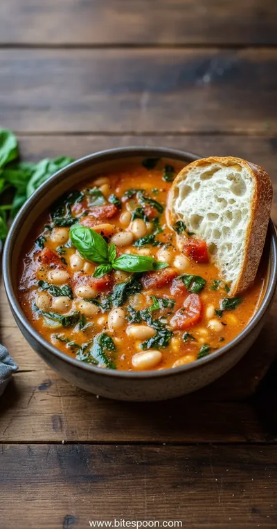 Creamy Tomato White Bean Stew Recipe - ready to serve
