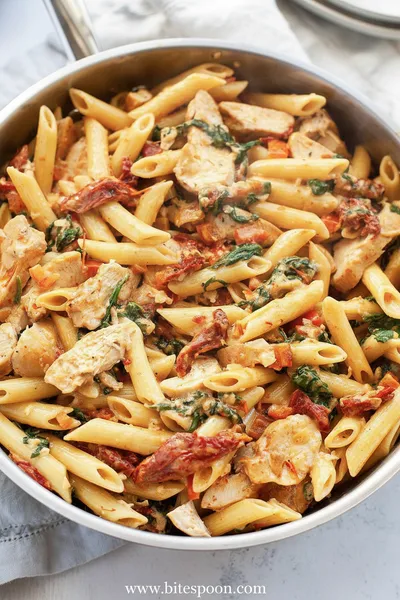 Creamy Tuscan Chicken Pasta Recipe - ingredients preparation