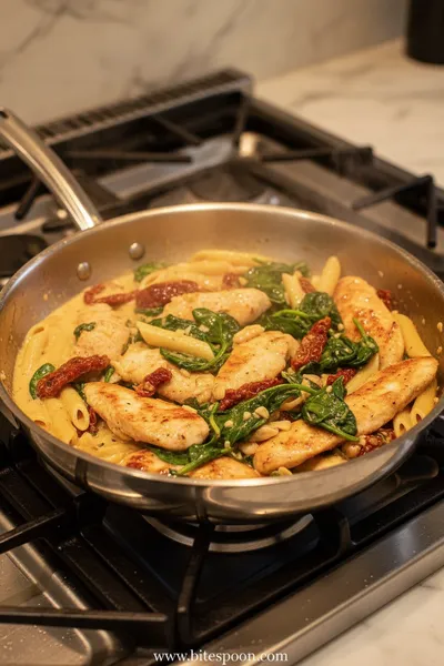 Creamy Tuscan Chicken Pasta - ingredients preparation