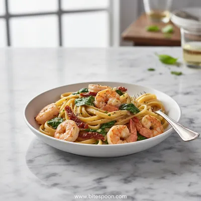 Creamy Tuscan Shrimp Linguine
