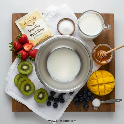 Creamy Vanilla Pudding Fruit Salad - cooking process