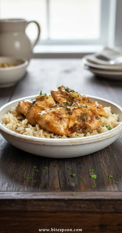 Crock Pot No Peek Chicken with Rice - ready to serve