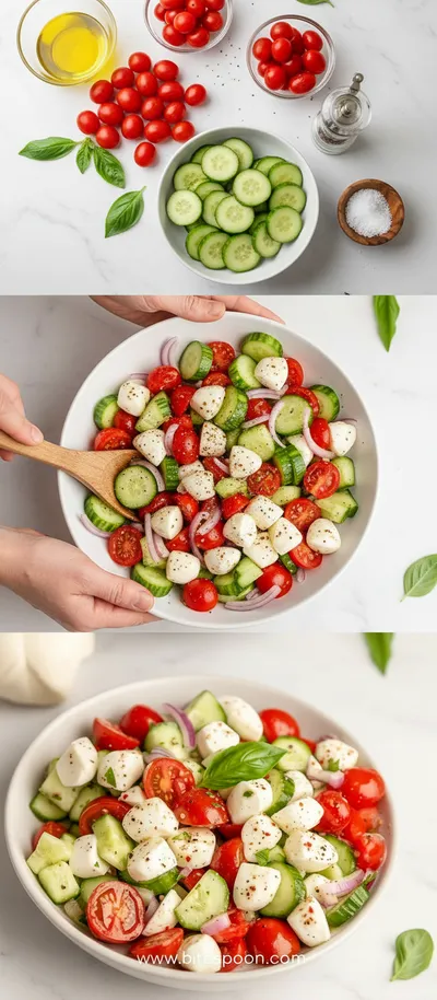 Easy Cucumber Caprese Salad