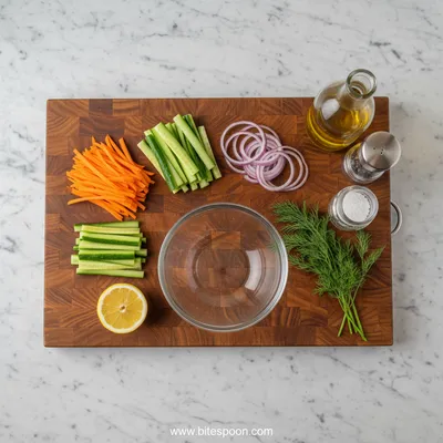 Cucumber Carrot Salad – Fresh & Crunchy Snack - cooking process