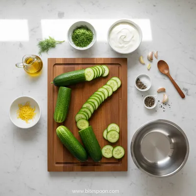 Cucumber Snack – Quick & Easy Fresh Bite - ingredients preparation