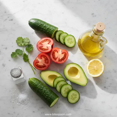 Cucumber Tomato Avocado Salad - cooking process