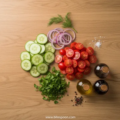 Cucumber Tomato Salad – Fresh Quick Recipe - cooking process