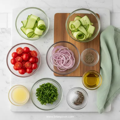 Cucumber Tomato Salad – Refreshing Quick Recipe - cooking process