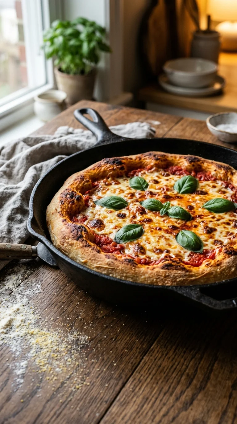 Pan-Style Sourdough Pizza in Cast Iron