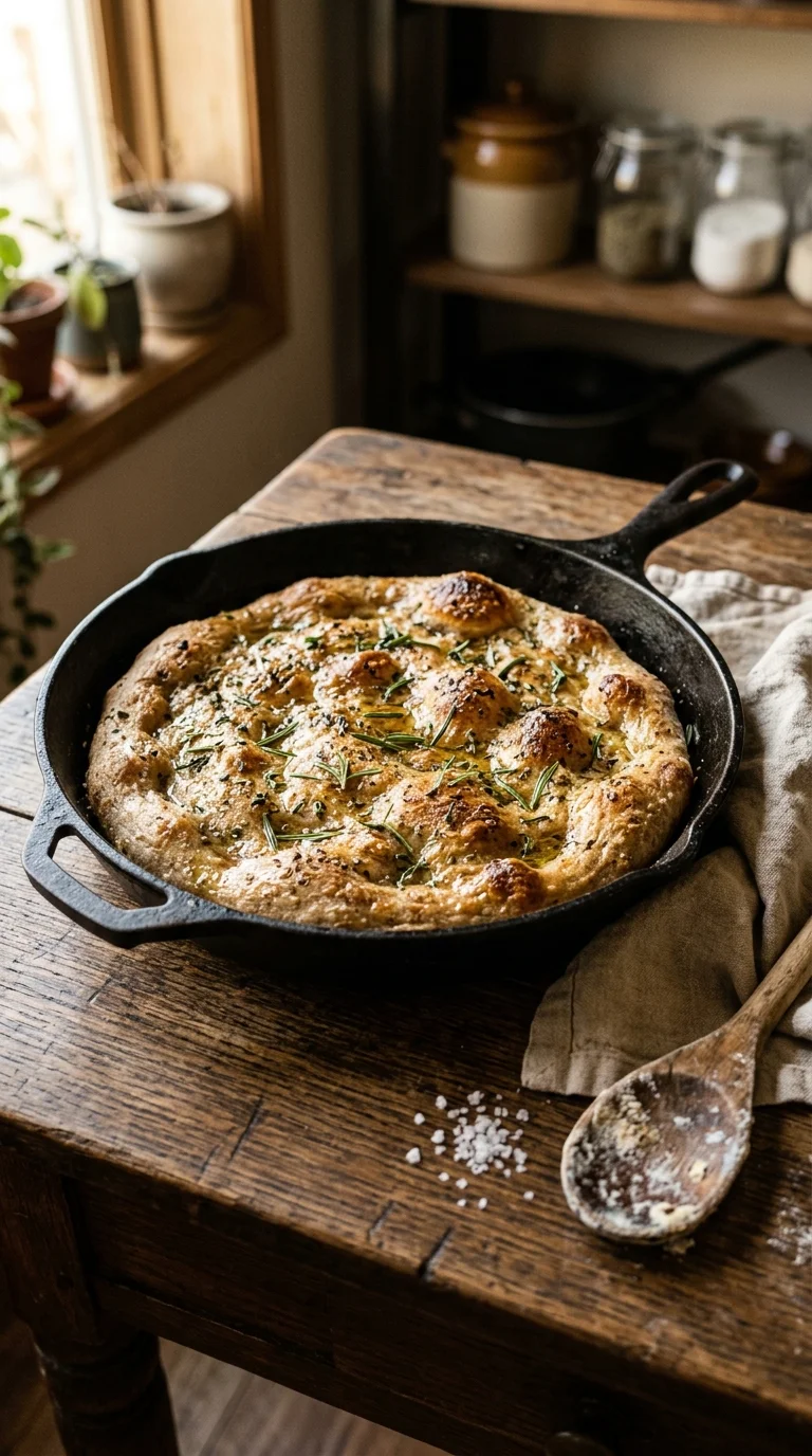 Cast Iron Whole Wheat & Herb Sourdough Pizza Crust Recipe