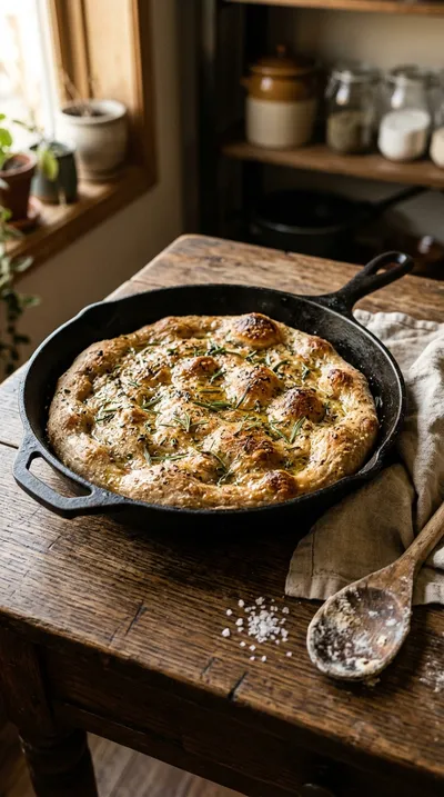 Cast Iron Whole Wheat & Herb Sourdough Pizza Crust Recipe