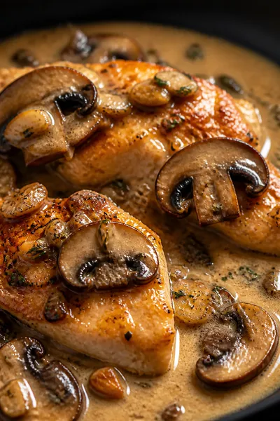 Skillet Chicken and Mushroom Sauce - cooking process