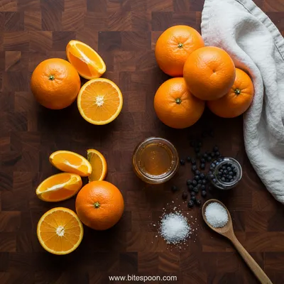 Dried Orange Slices with Honey and Juniper - cooking process