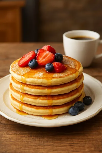 Fluffy American Pancakes – Quick & Easy Breakfast - ready to serve