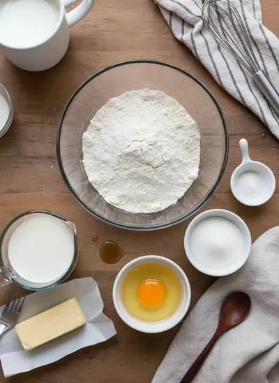 Fluffy Pancake Recipe - ingredients preparation