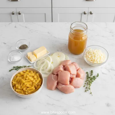 French Onion Chicken Orzo Casserole - cooking process