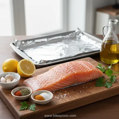 Garlic Butter Baked Salmon - cooking process