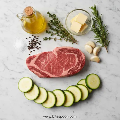 Garlic Butter Steak and Zucchini Delight - cooking process