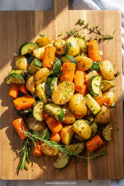 Garlic Herb Roasted Potatoes With Carrots and Zucchini