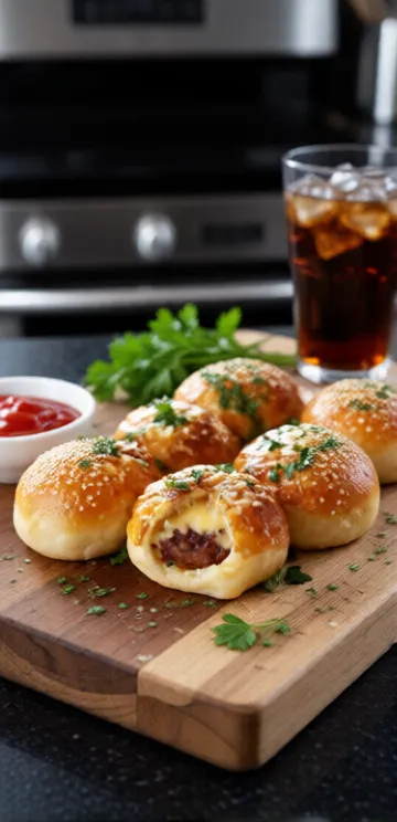 Garlic Parmesan Cheeseburger Bombs – Game Day Snack - ready to serve