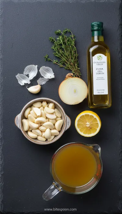 Golden Garlic Soup Recipe - ingredients preparation