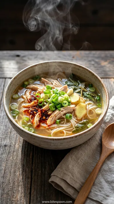 Classic Ginger Garlic Chicken Noodle Soup Recipe