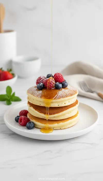 Healthy Fluffy Pancakes For Breakfast - ready to serve