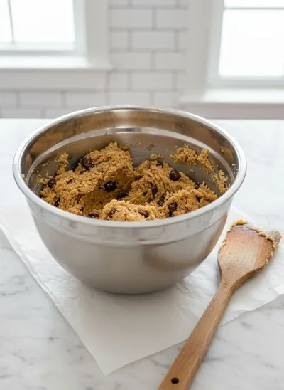 Healthy No Bake Cookie Dough Bars - ingredients preparation