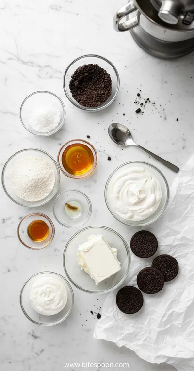 Healthy No-Bake Oreo Cheesecake Bites - cooking process