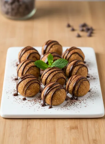Healthy Peanut Butter Balls - ready to serve