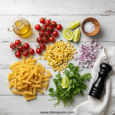 Healthy Street Corn Pasta Salad - cooking process