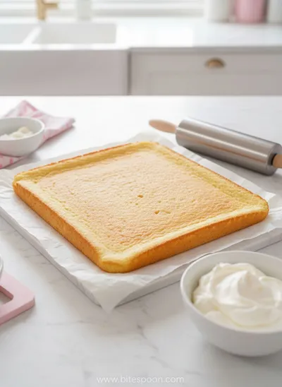 Hearts Roll Cake Recipe - cooking process