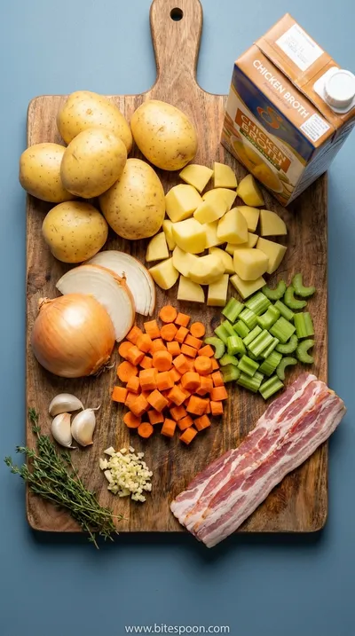 Hearty Potato Soup: Quick and Easy Recipe - ingredients preparation