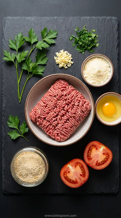 Nonna's Homemade Italian Meatballs Recipe - ingredients preparation