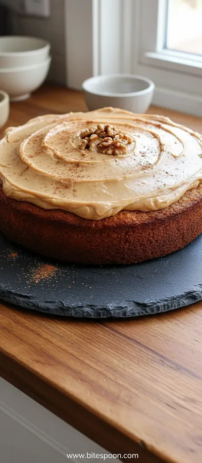 Homemade Zucchini Cake With Brown Sugar Icing - ready to serve