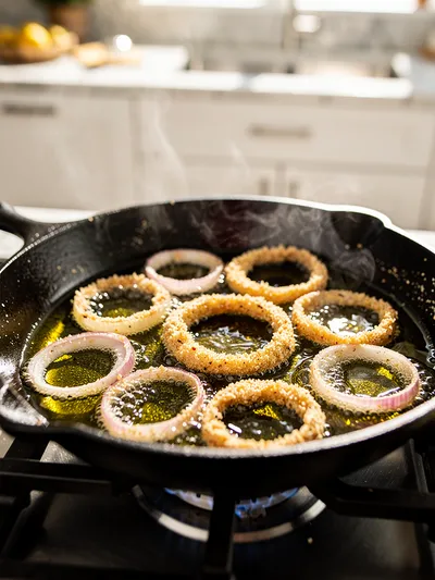 Crispy Keto Onion Rings – No Breadcrumbs, No Frying - cooking process