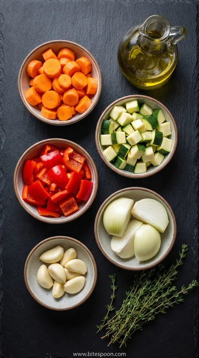 Irresistible Roasted Veggie Soup Recipe - ingredients preparation