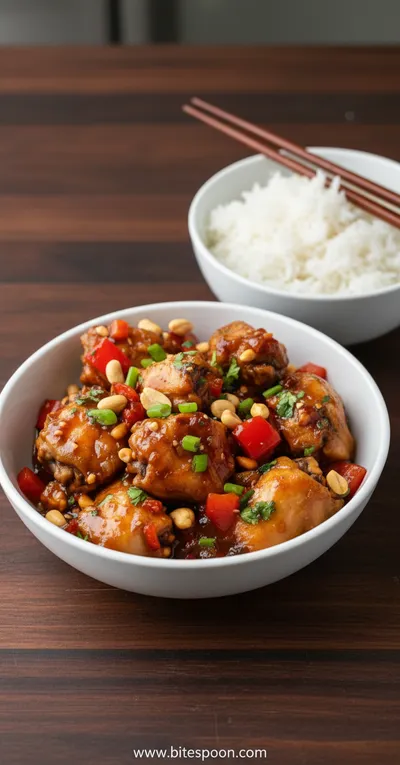 Crockpot Kung Pao Chicken - ready to serve