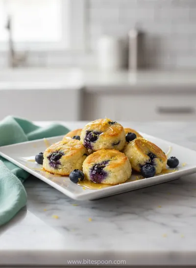 Lemon Blueberry Cottage Cheese Protein Bites - ready to serve