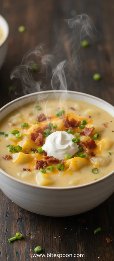Homemade Loaded Potato Soup Recipe - ready to serve