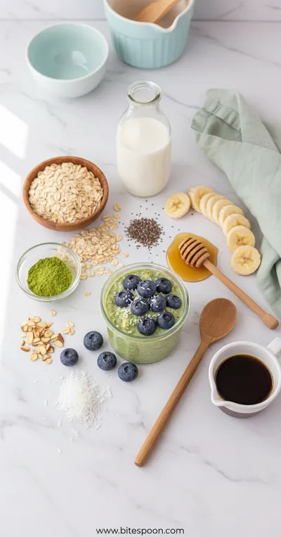Matcha Overnight Oats Recipe - cooking process