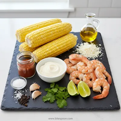 Mexican Street Corn and Shrimp Recipe - ingredients preparation