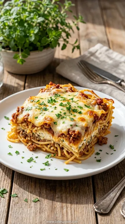 Million Dollar Spaghetti Casserole Recipe - ready to serve