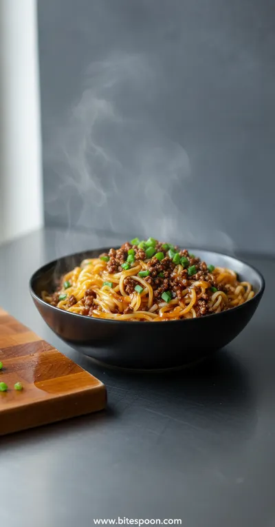 Mongolian Ground Beef Noodles